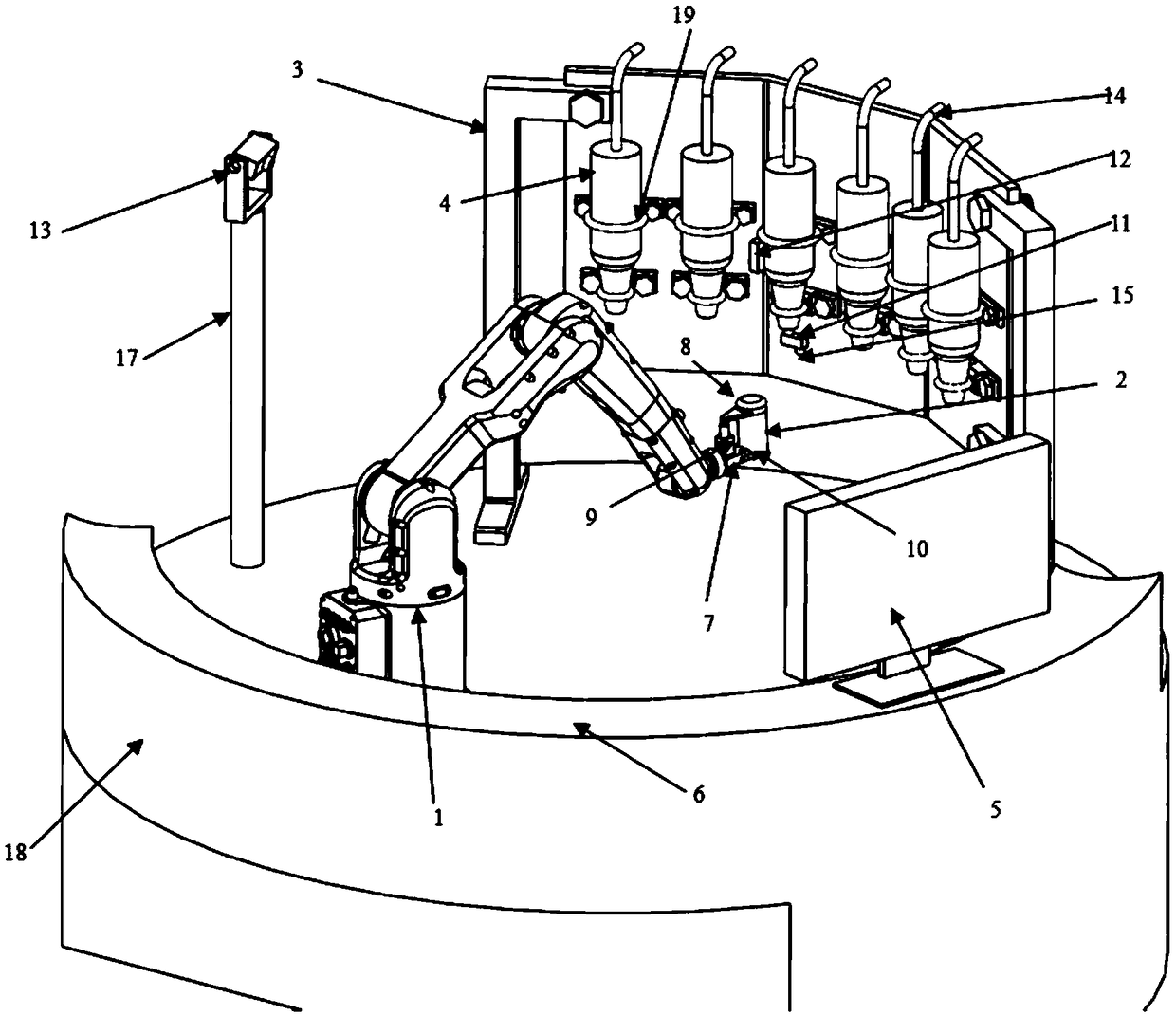 Bartending robot automatic control system and realization method thereof