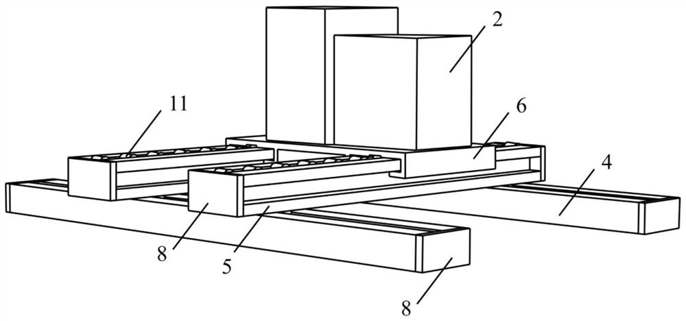 Two-way slidable anti-settling plate foundation structure of submarine manifold system