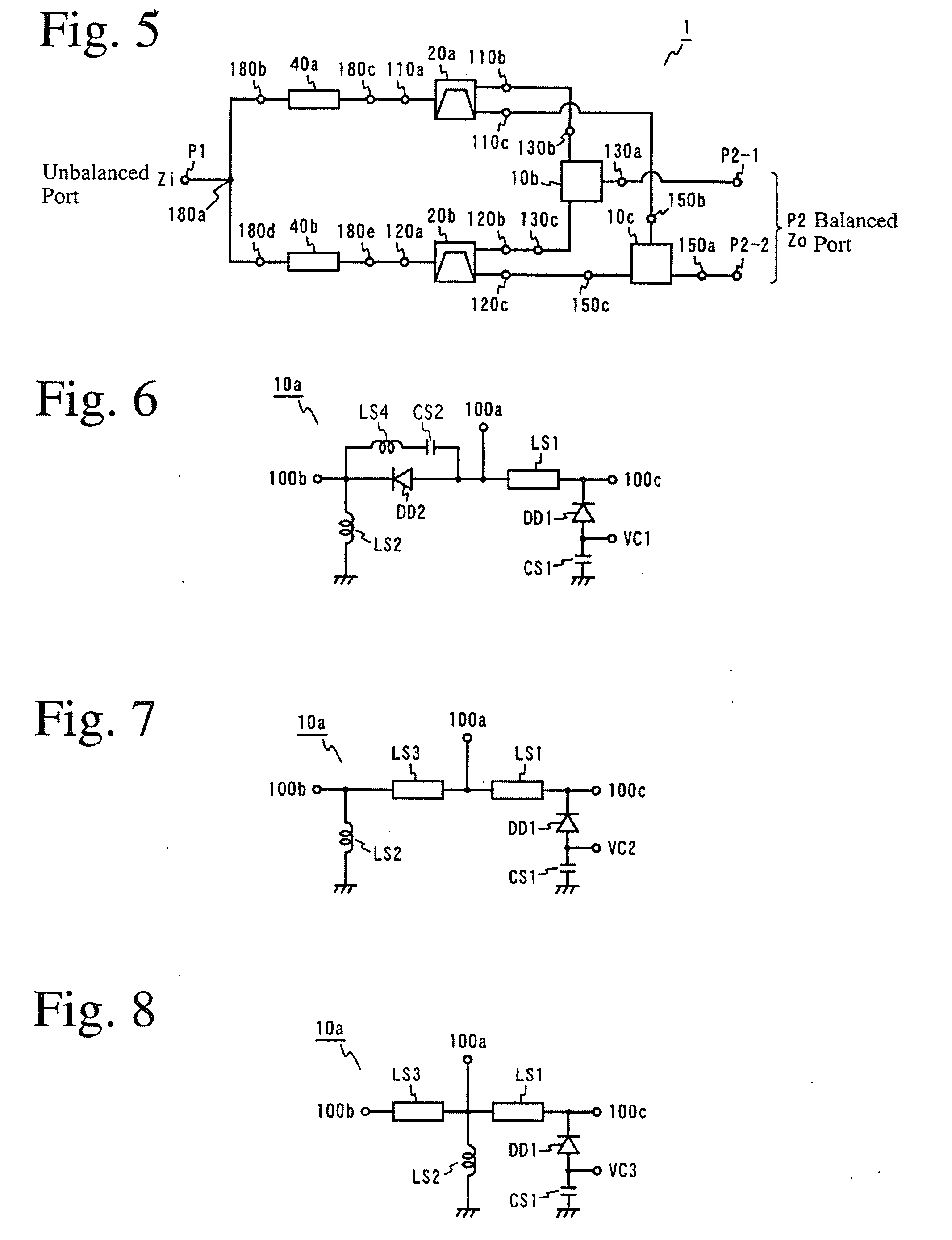 Balanced-unbalanced type multiband filer module