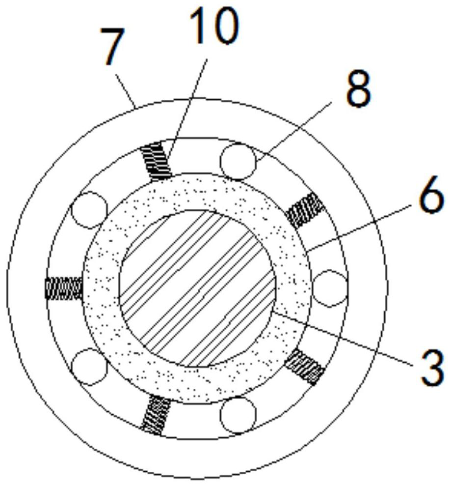 A power grid utility pole that buffers the impact force