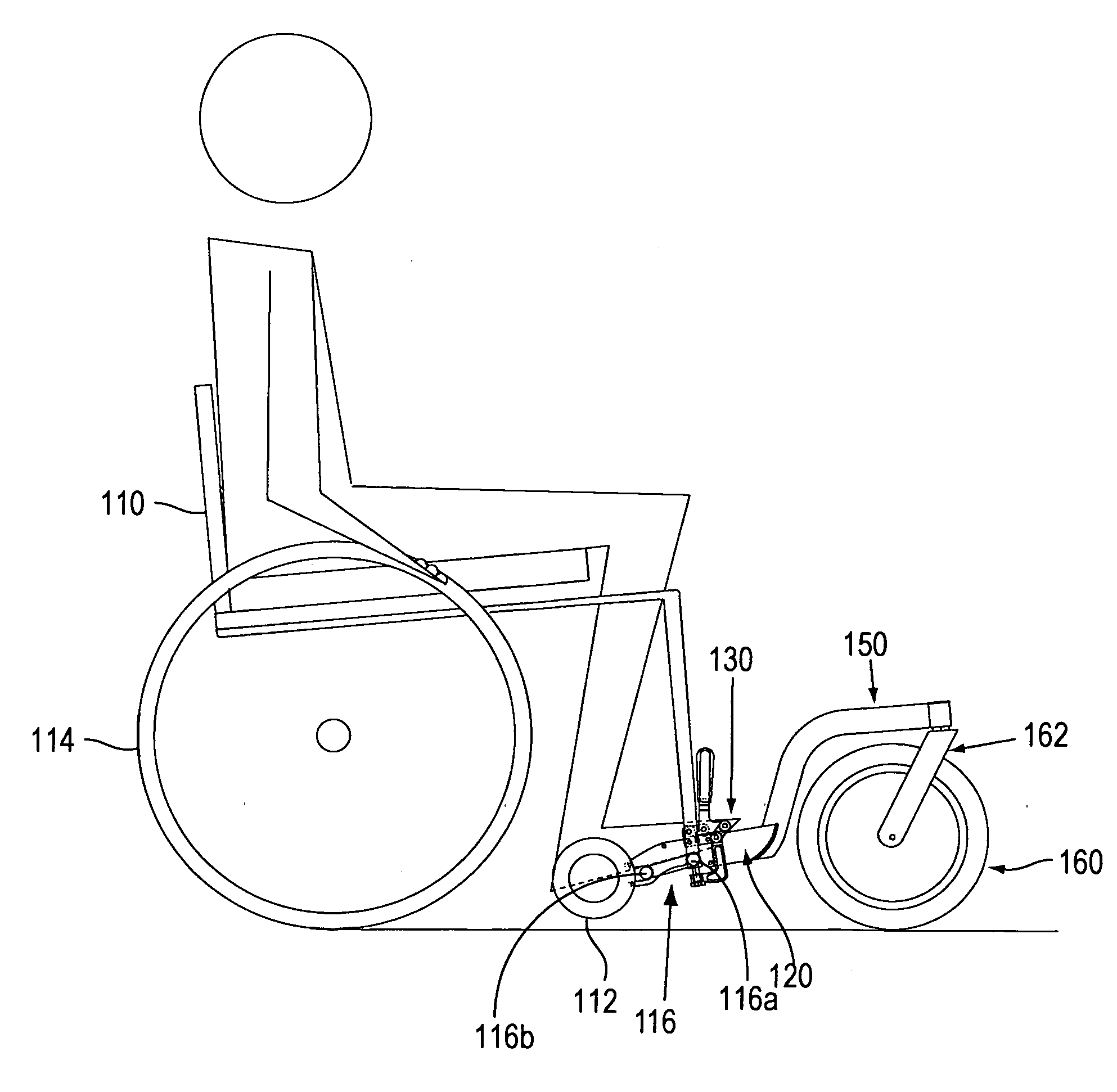 All terrain adapter for a wheelchair