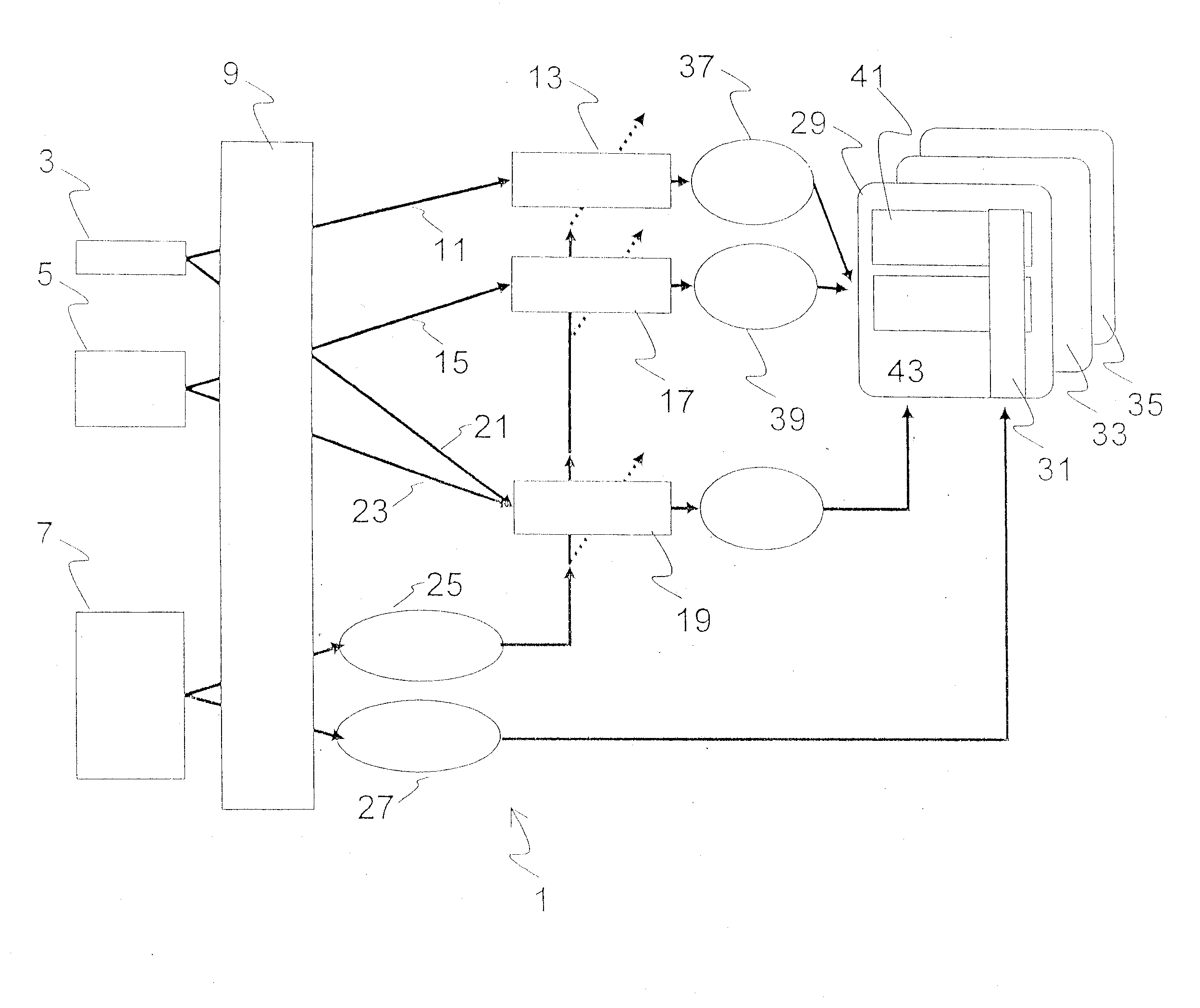 Process and device for monitoring a patient