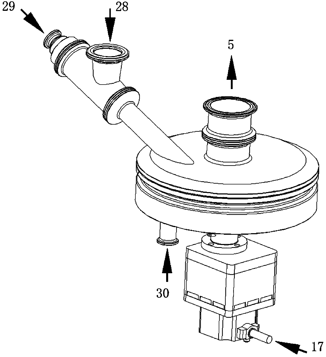 Cleaning device and method for material accumulation in disc-type crushing cavity