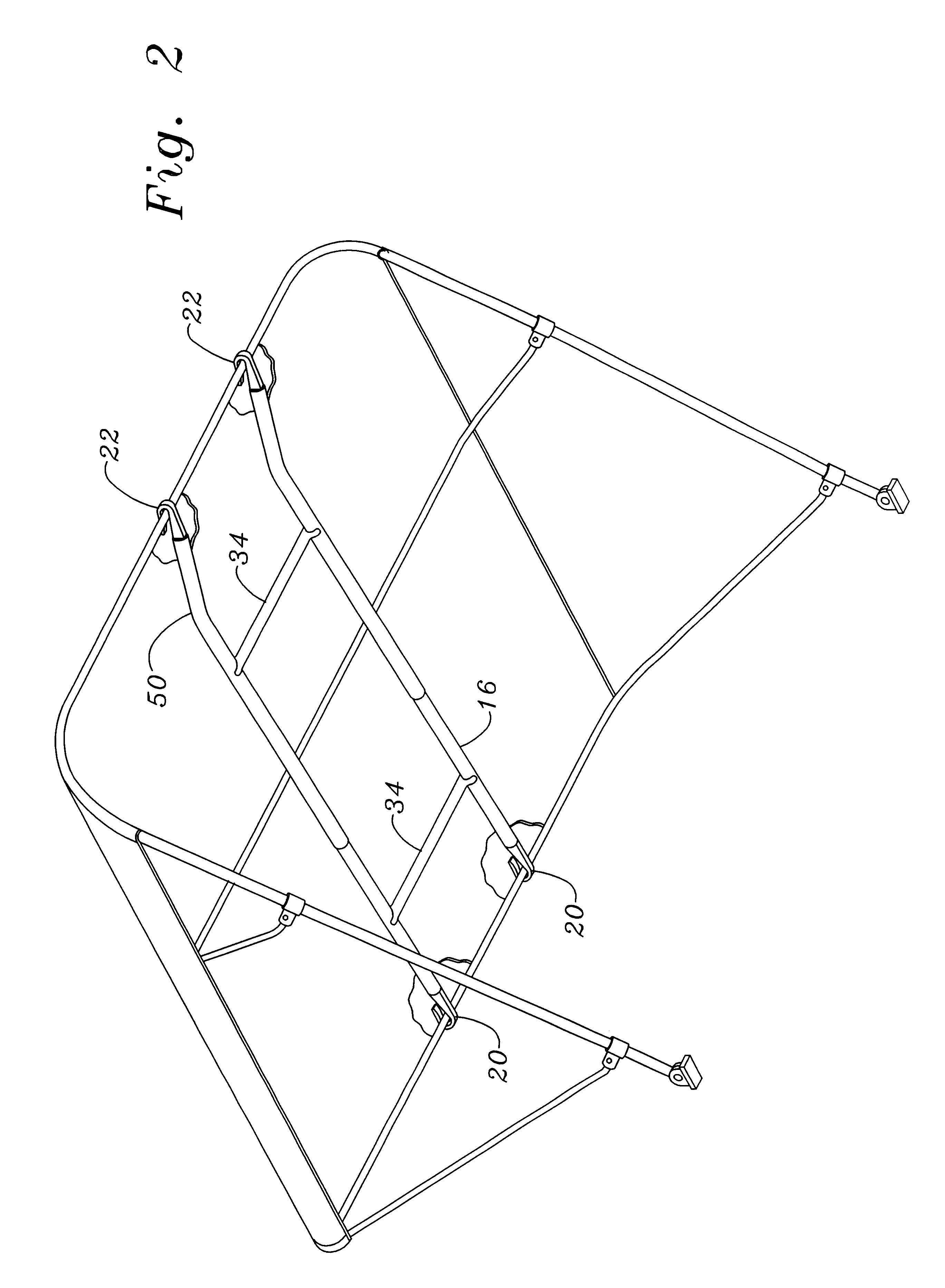 Overhead storage system for a bimini frame