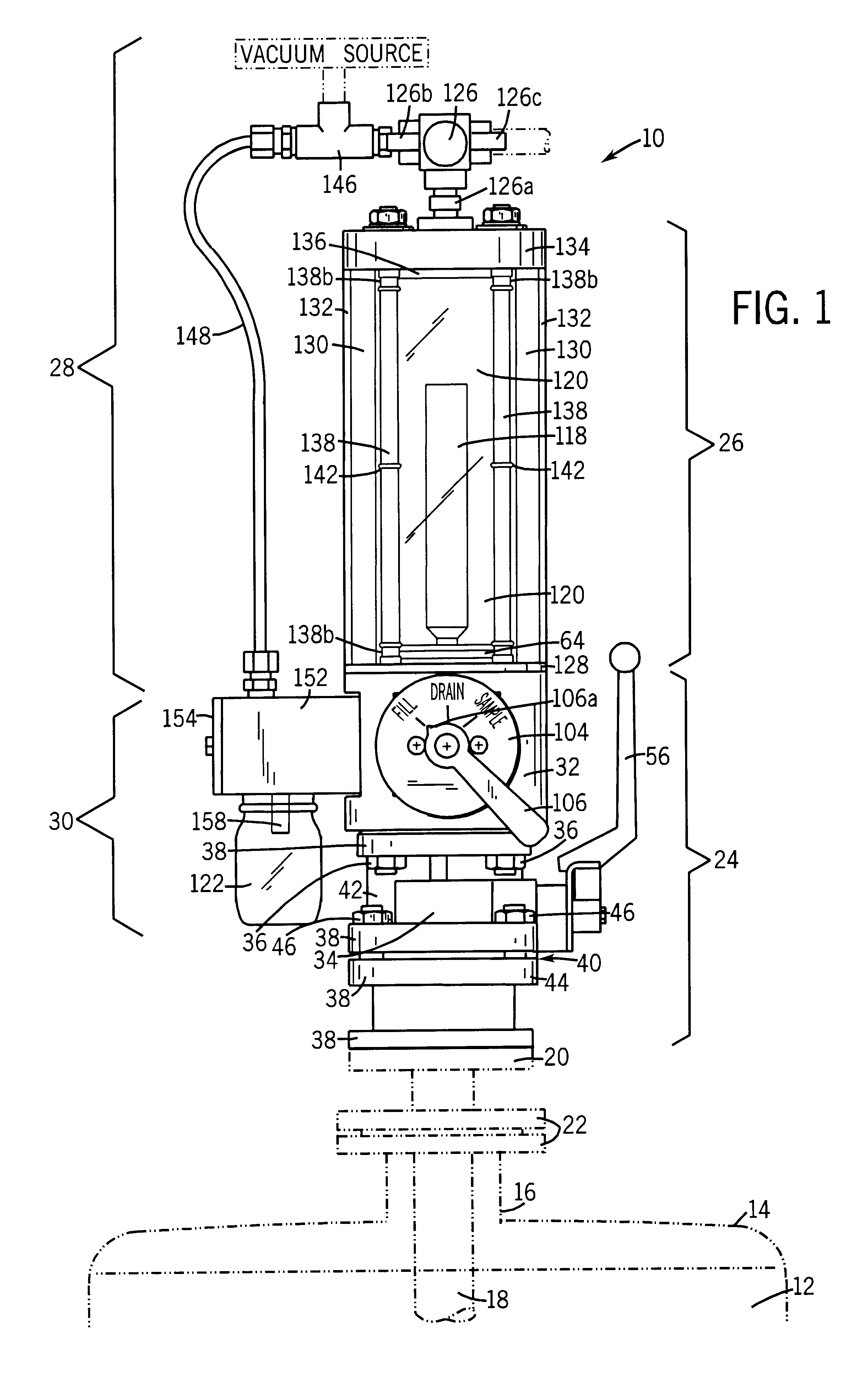 Apparatus and method for sampling fluid from reactor vessel