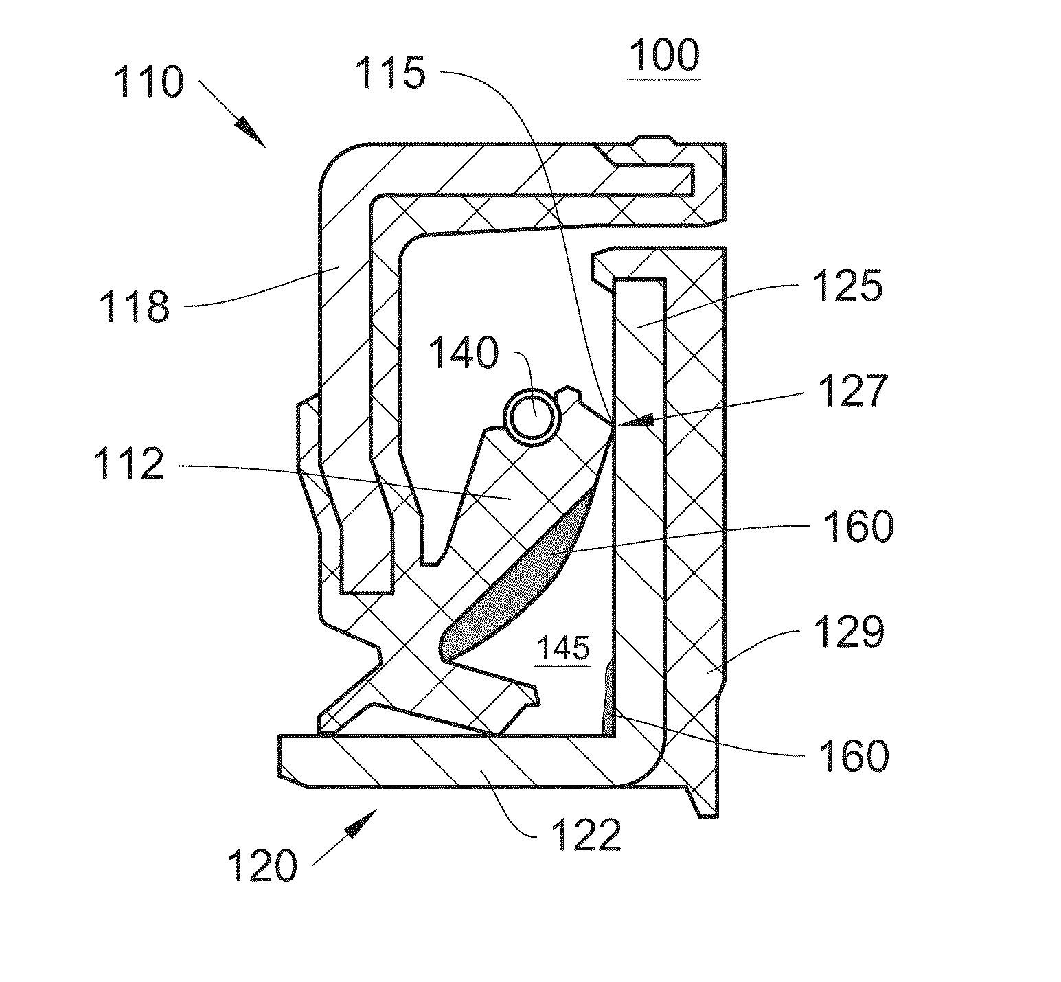 Lubricated seal with axial lip