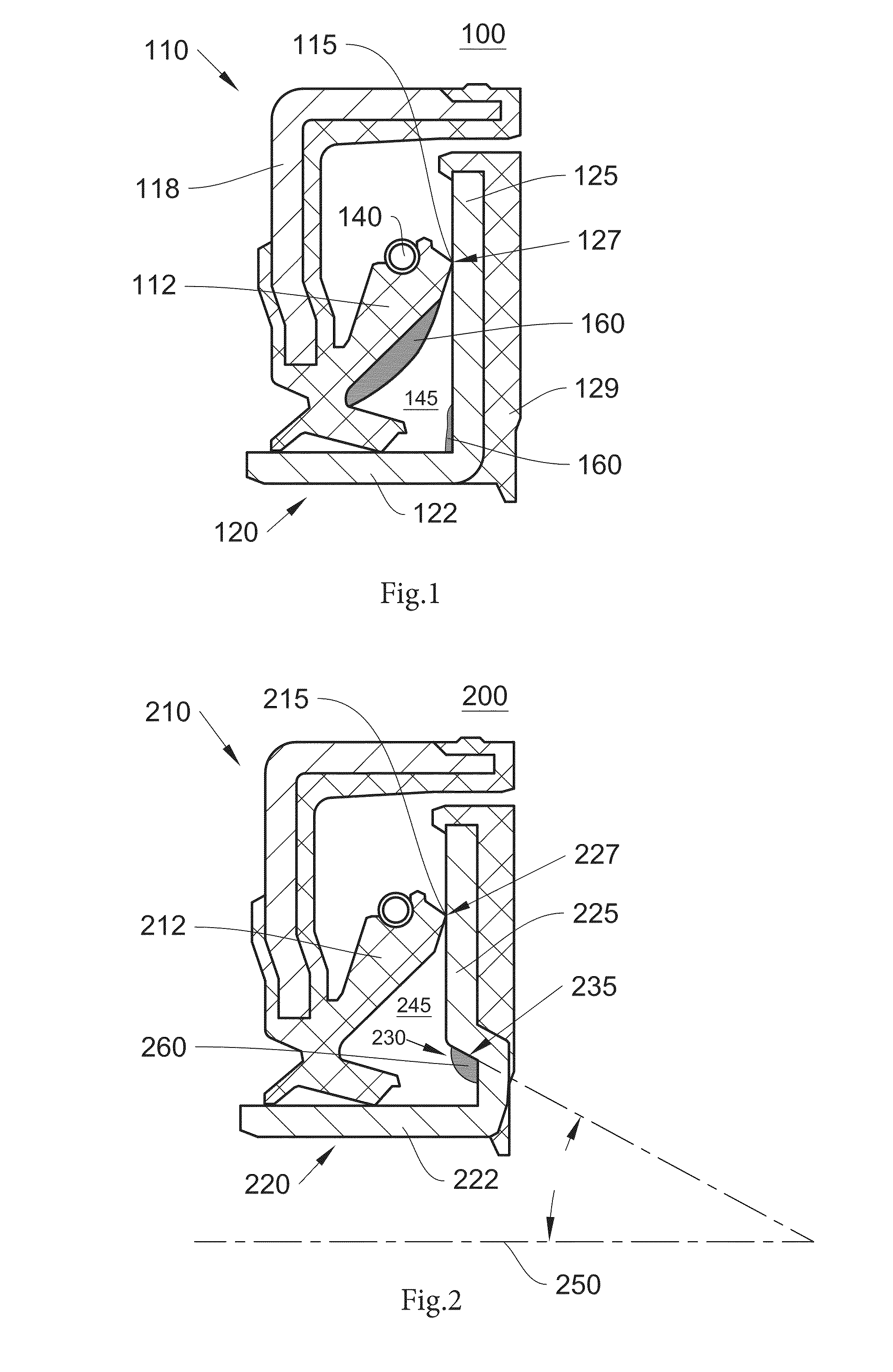 Lubricated seal with axial lip