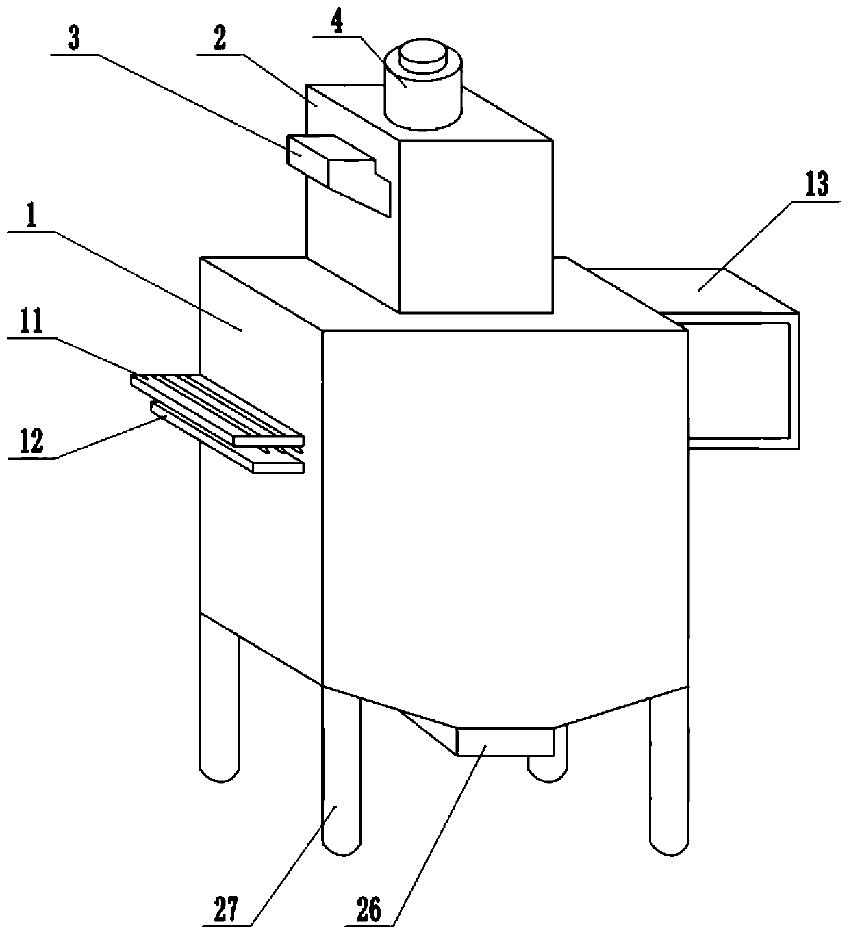 Grass drying and crushing apparatus