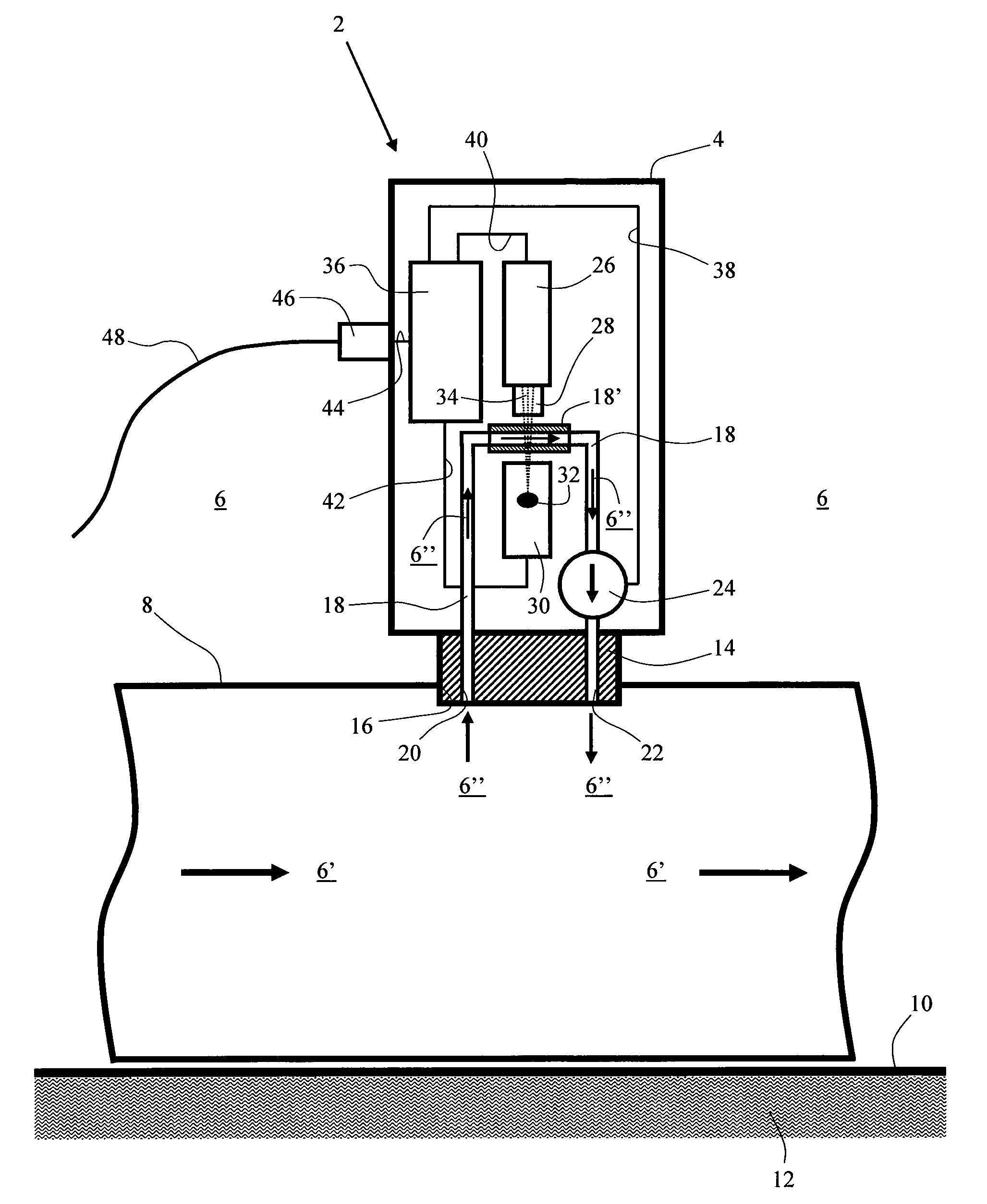 Technical System, Method and Use for Online Measuring and Monitoring of the Particle Contents in a Flow of Injection Water in an Underwater Line