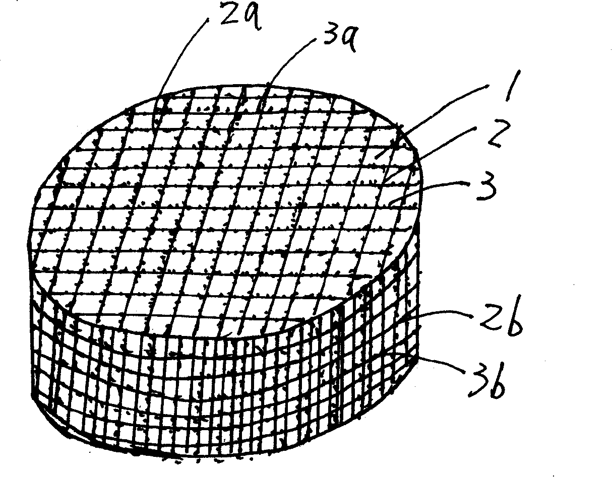 Sponge composite gridding sanding block and production method thereof