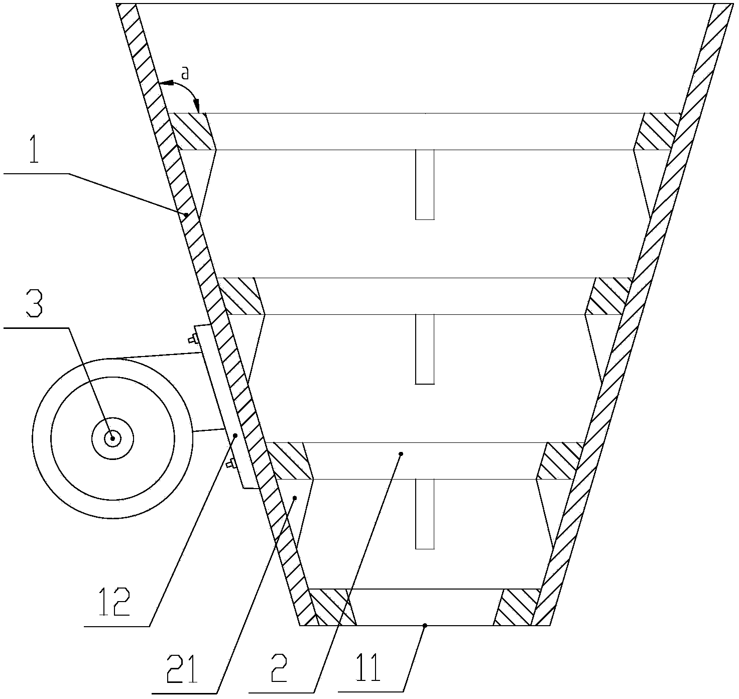 Ore feeding hopper device