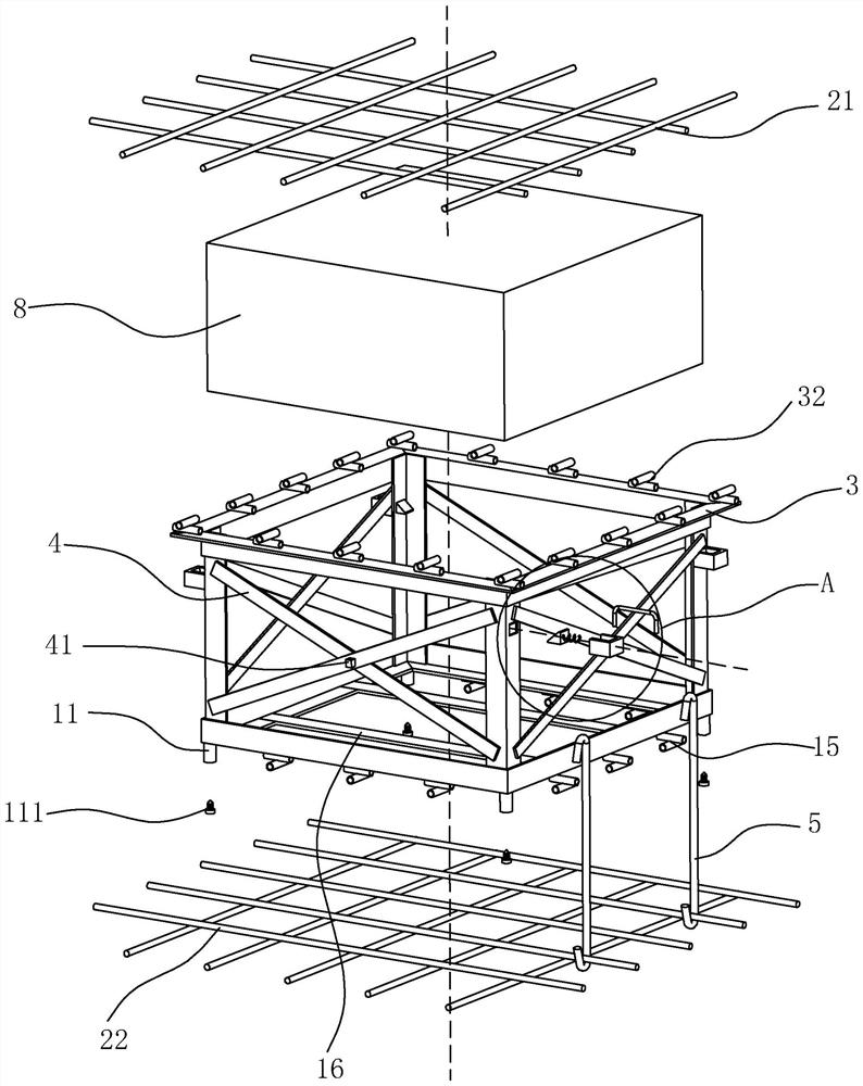 Concrete floor slab adopting hollow formwork and rapid construction method thereof