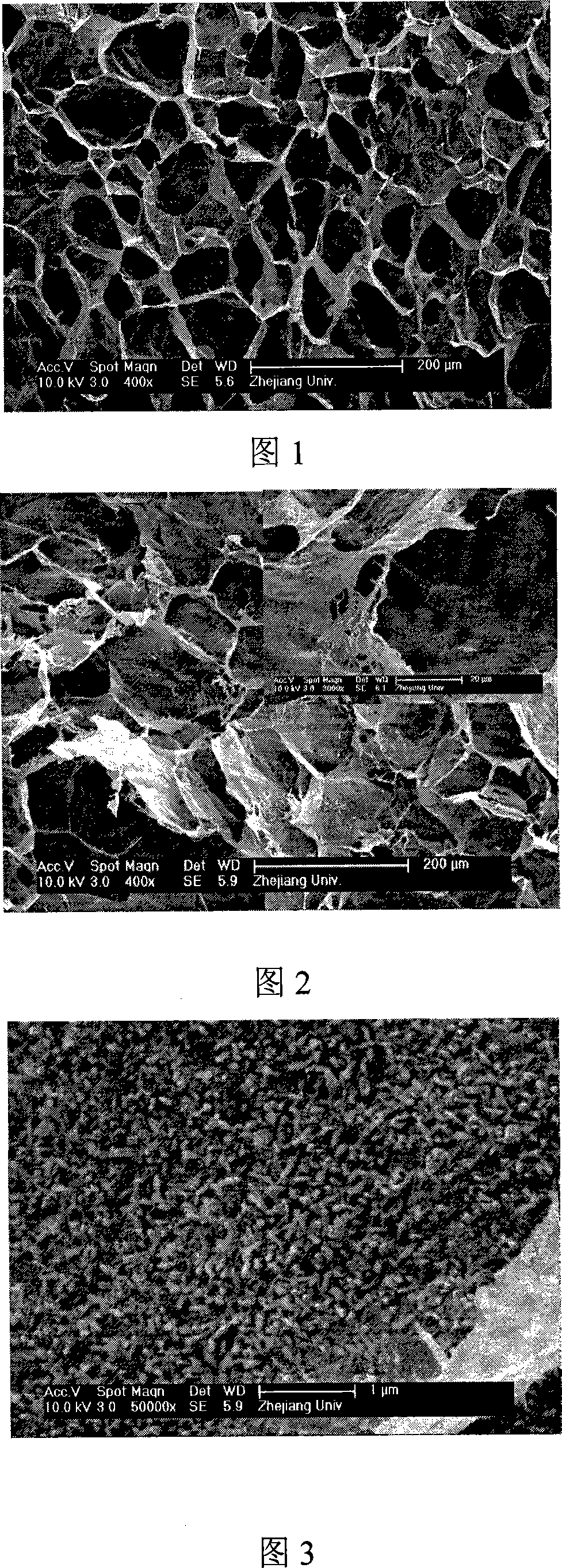 Method for preparation of collagen / chitose supporting stand of composite hydroxylapatite