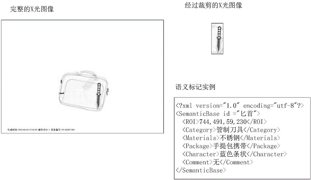 X-ray safety check image structural description method and system