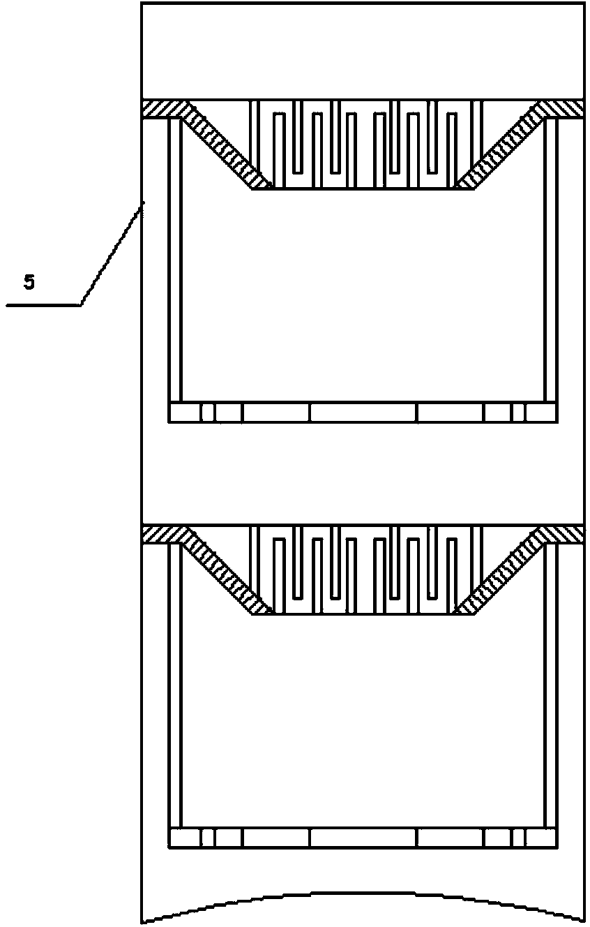 Compound internal member applied to circulating fluidized bed desulfuration reactor