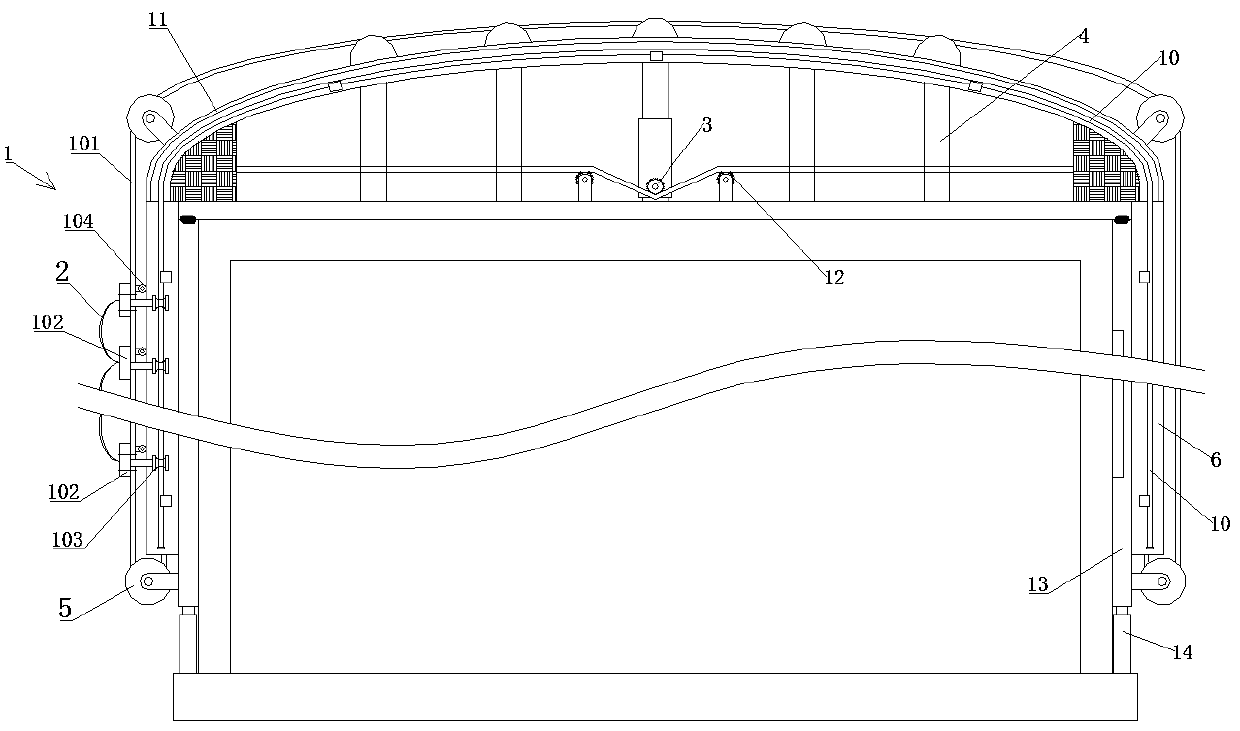 Rainproof tarpaulin covering system of truck carriage