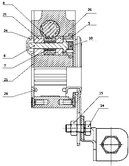 A manual automatic adjustment arm of automobile brake clearance