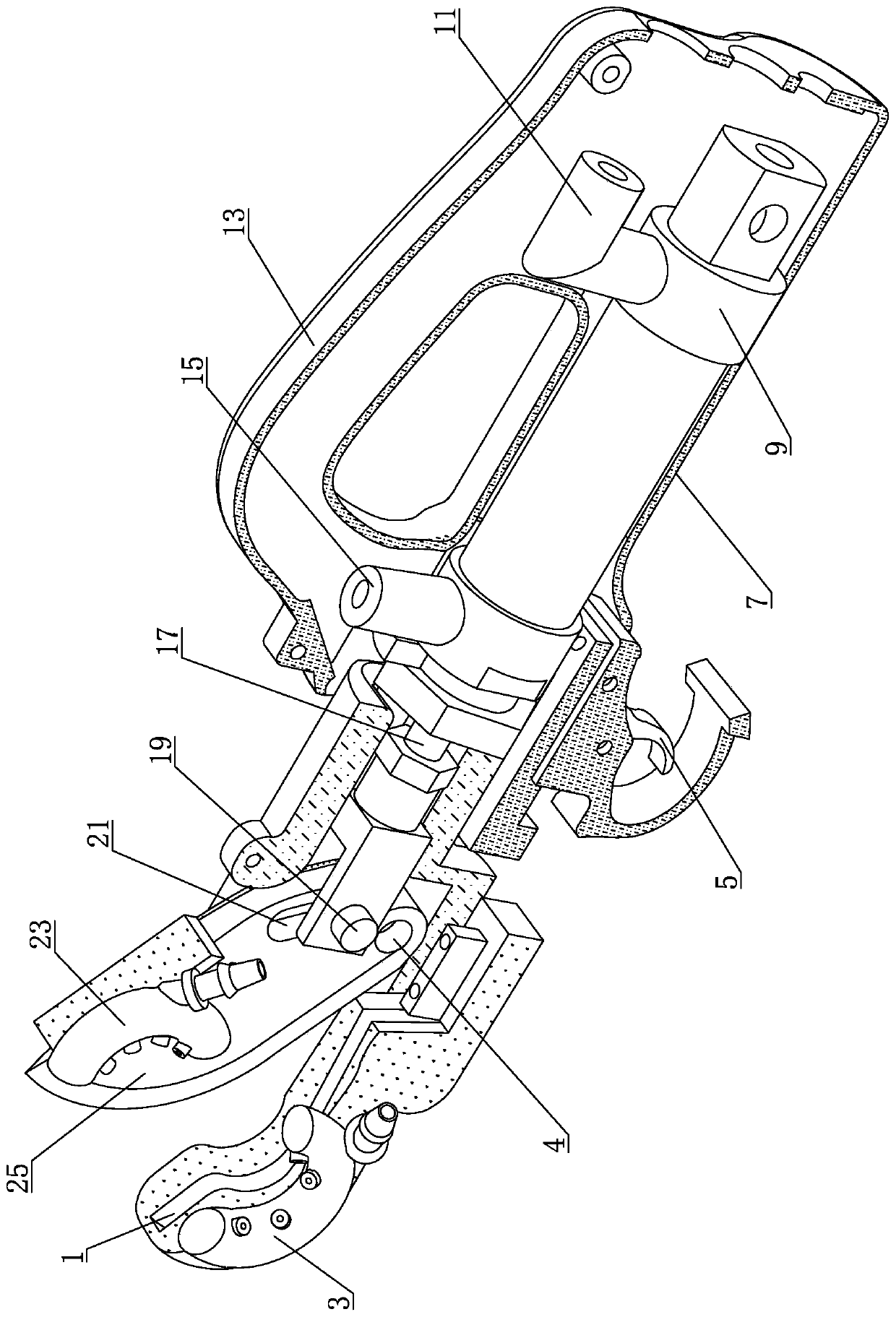 Shoulder-back DC pneumatic tobacco leaf topping and bud suppression machine operated by hand-held operator