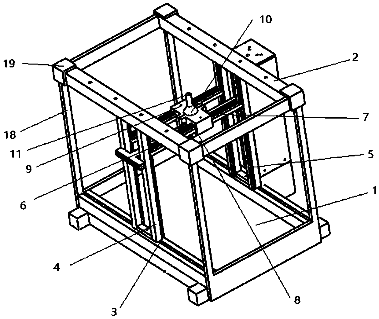 A vertical numerically controlled milling machine simulating cutting force loading device and using method