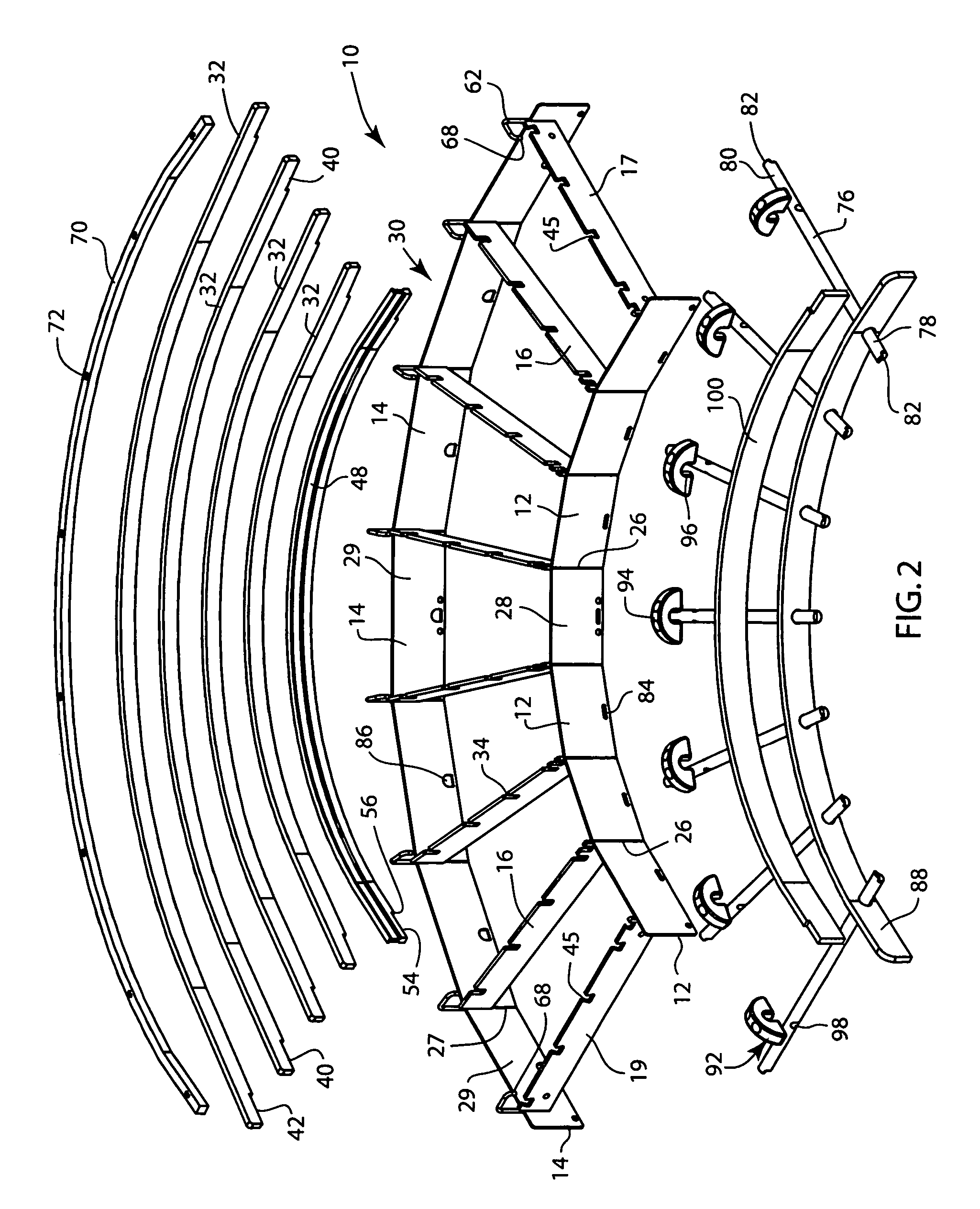 Washdown conveyor corner section with removable wear strips