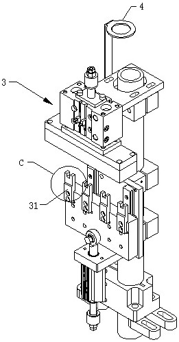 Bending mechanism for solenoid valve coil pin