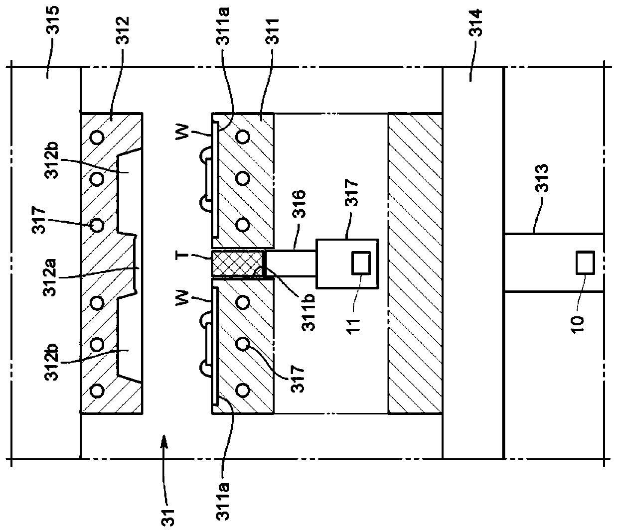 Resin-molding device and method for producing resin-molded product