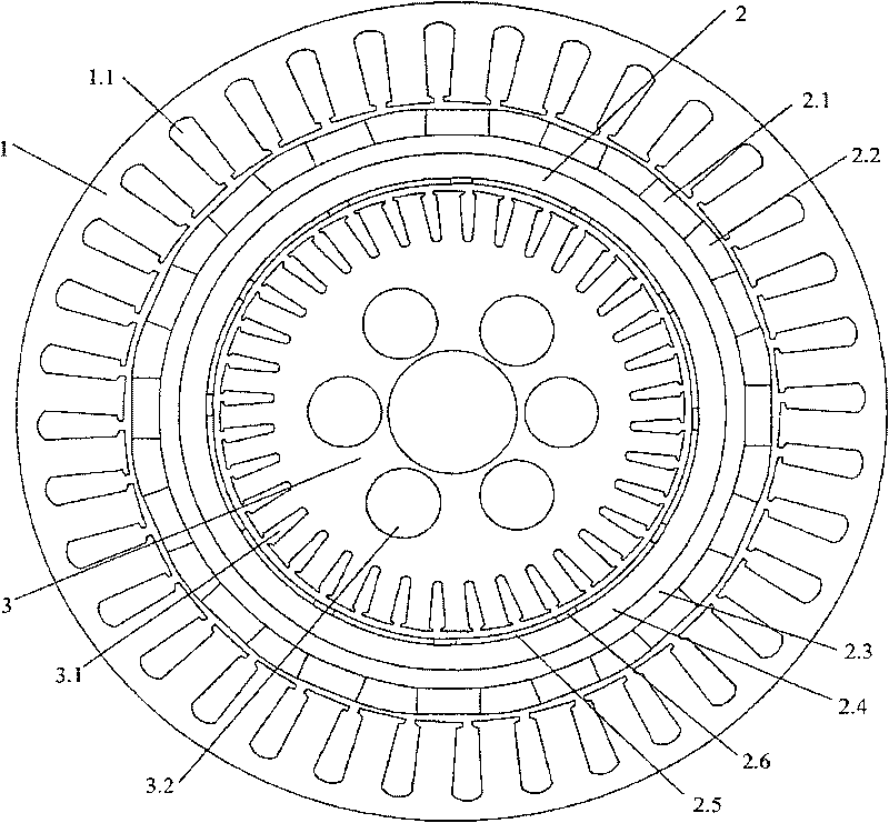 Non-coupled electric stepless gear motor body topological structure