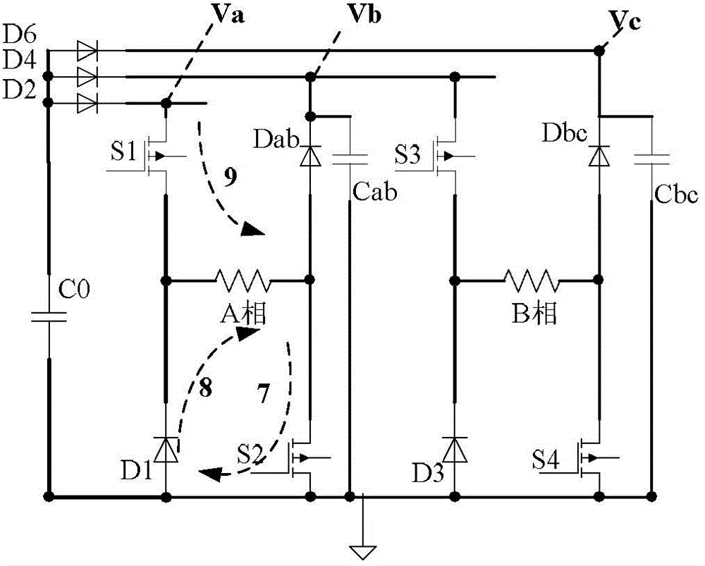 Split-phase excitation power topological structure of switched reluctance motor