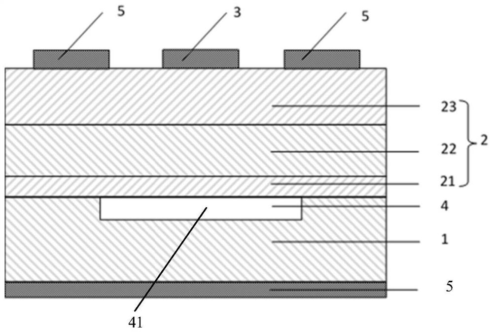 Silicon-based gallium nitride microwave millimeter wave transmission line with low electromagnetic loss and preparation method thereof