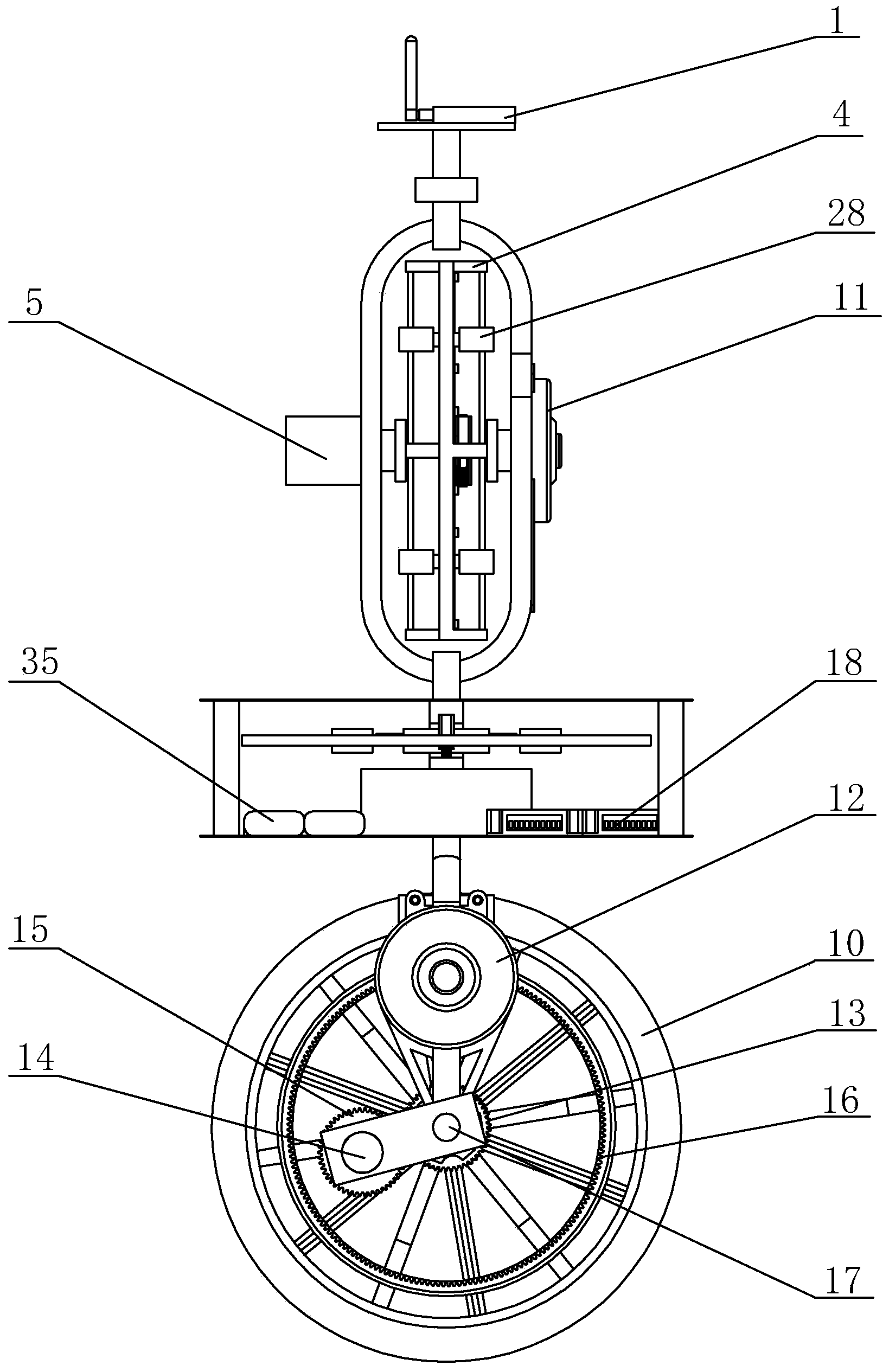 Unicycle robot with function of self-balancing realization