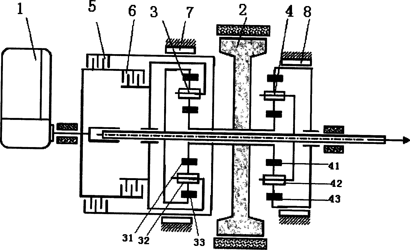 Driving system of mixed dynamic vehicle