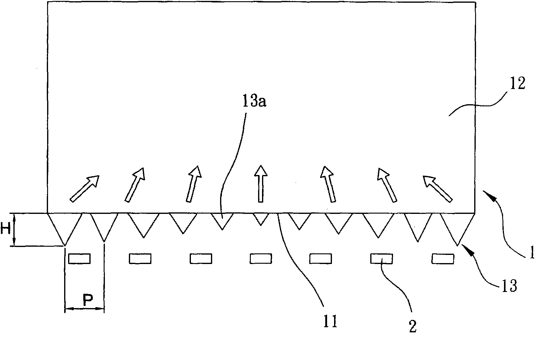 Structure for predominating light-emitting brightness or uniformization of light guide plate