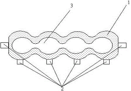 Method for carrying out evaporative pattern casting on dry cylinder liner machine body and model thereof