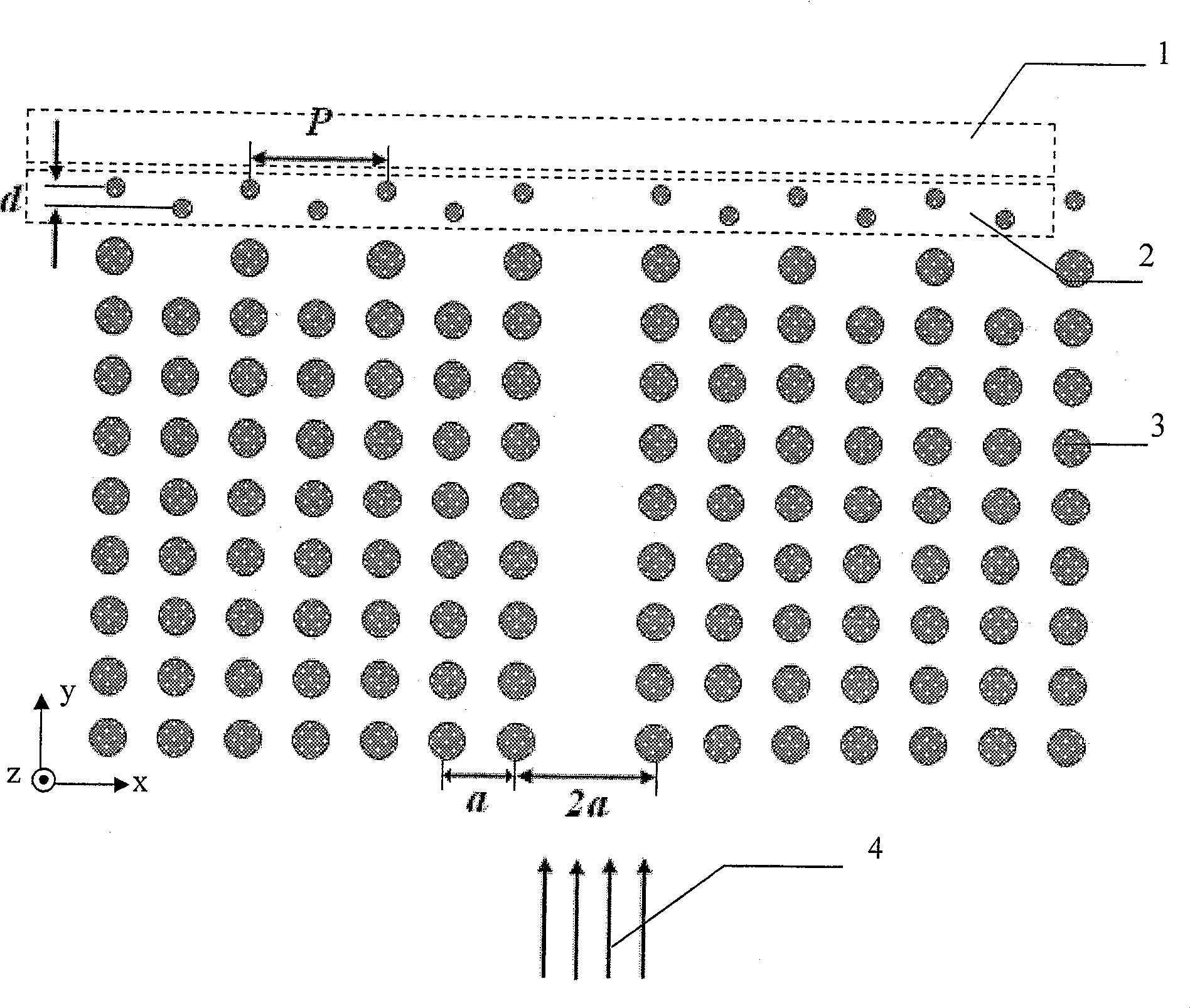 Method for designing high coupling efficiency composite type two-dimensional photon crystal