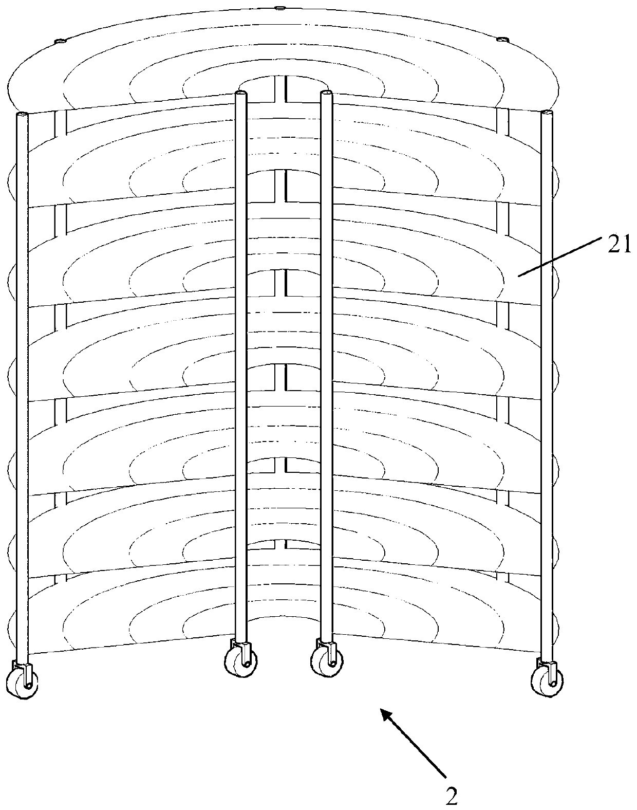 Remote control type large-batch sample point source irradiation frame and irradiation laboratory