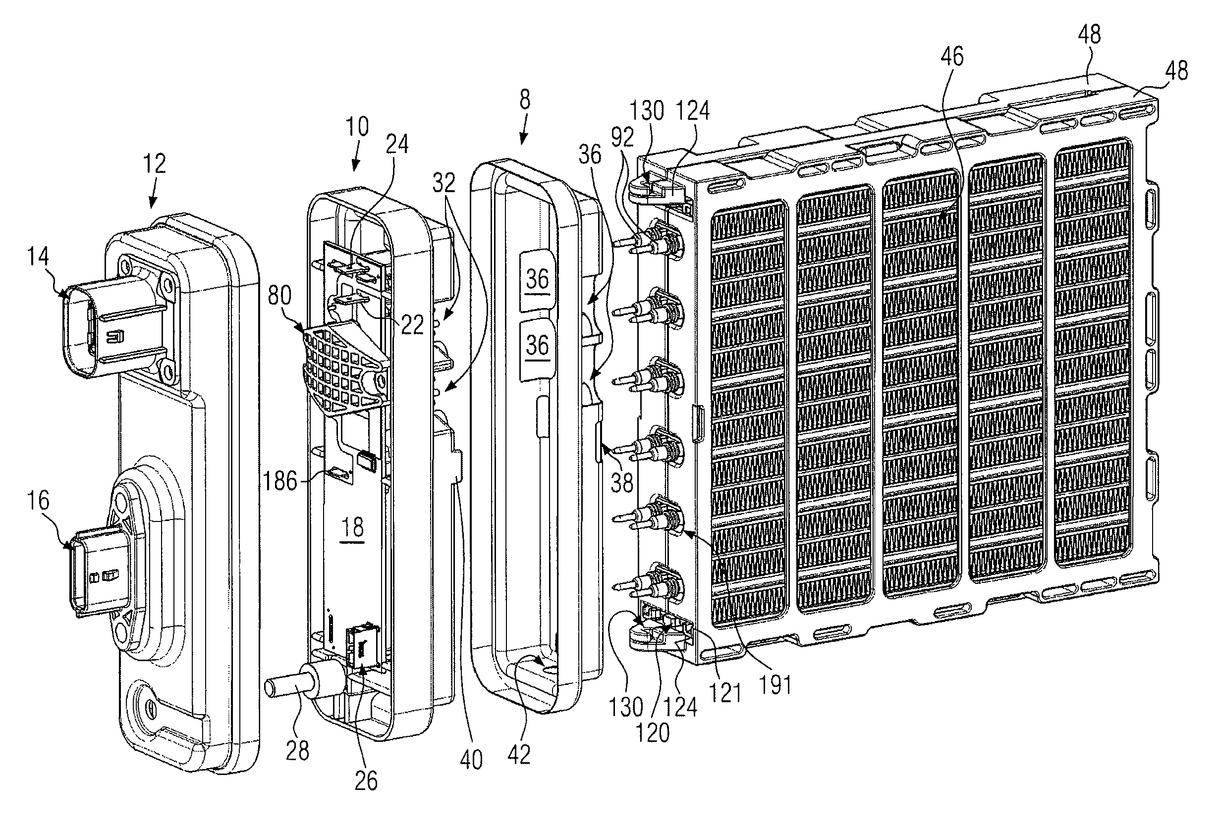 Electrical heating device, particularly for a motor vehicle