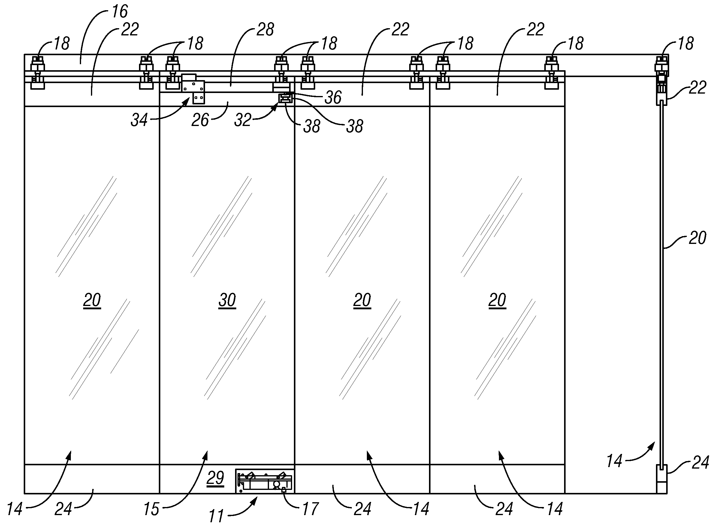 Wall panel system including a retractable floor anchor and method