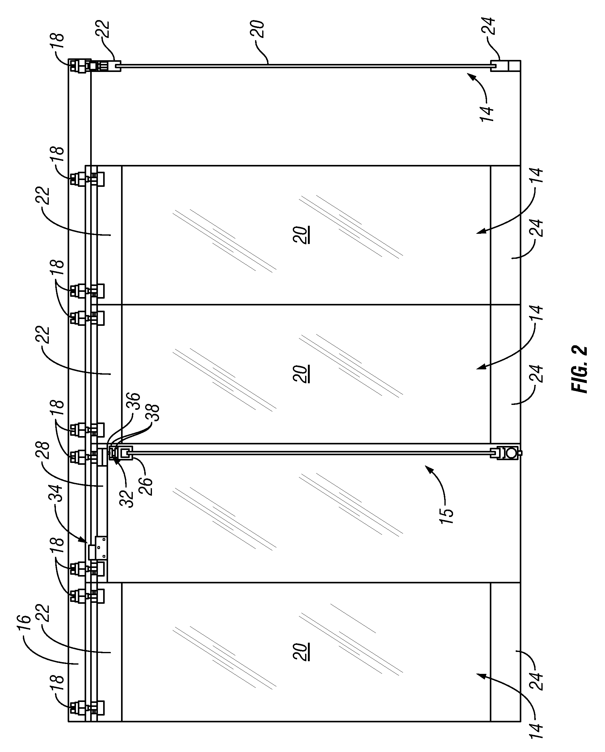 Wall panel system including a retractable floor anchor and method