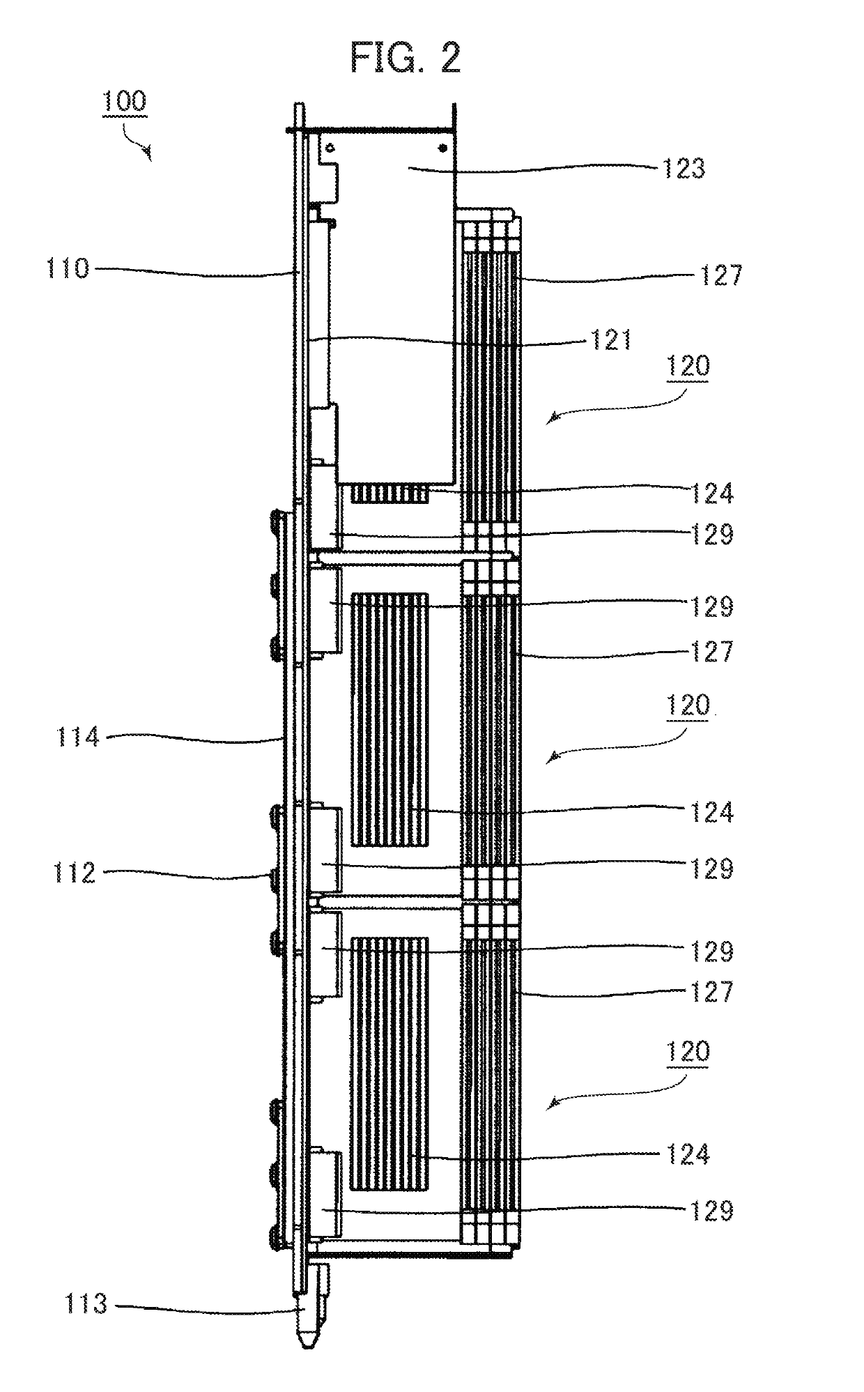 Electronic device for liquid immersion cooling, power supply unit, and cooling system