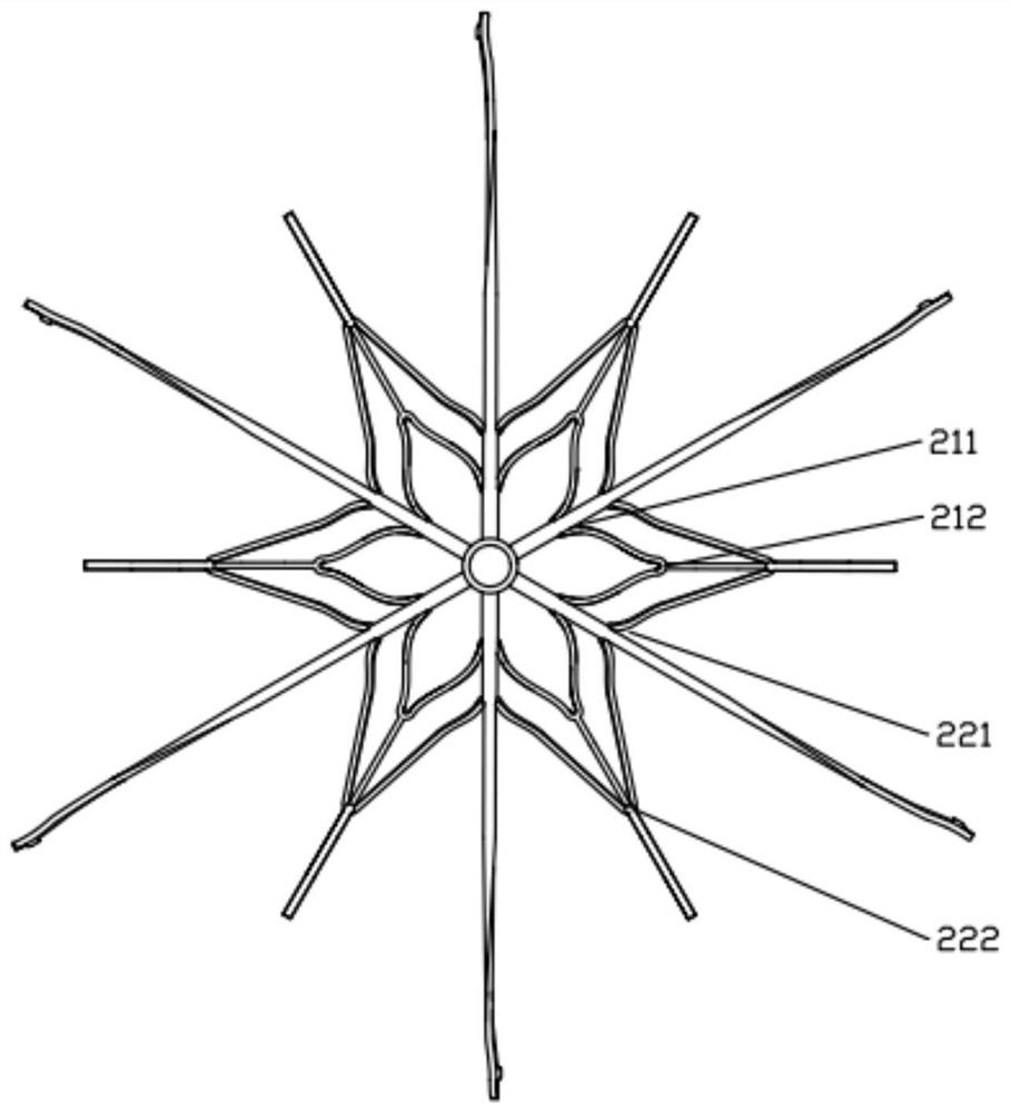 Vena cava filter with anti-tilt supporting arm and processing method thereof