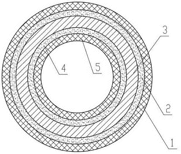 Composite steel-plastic pressure pipe for conveying hot water