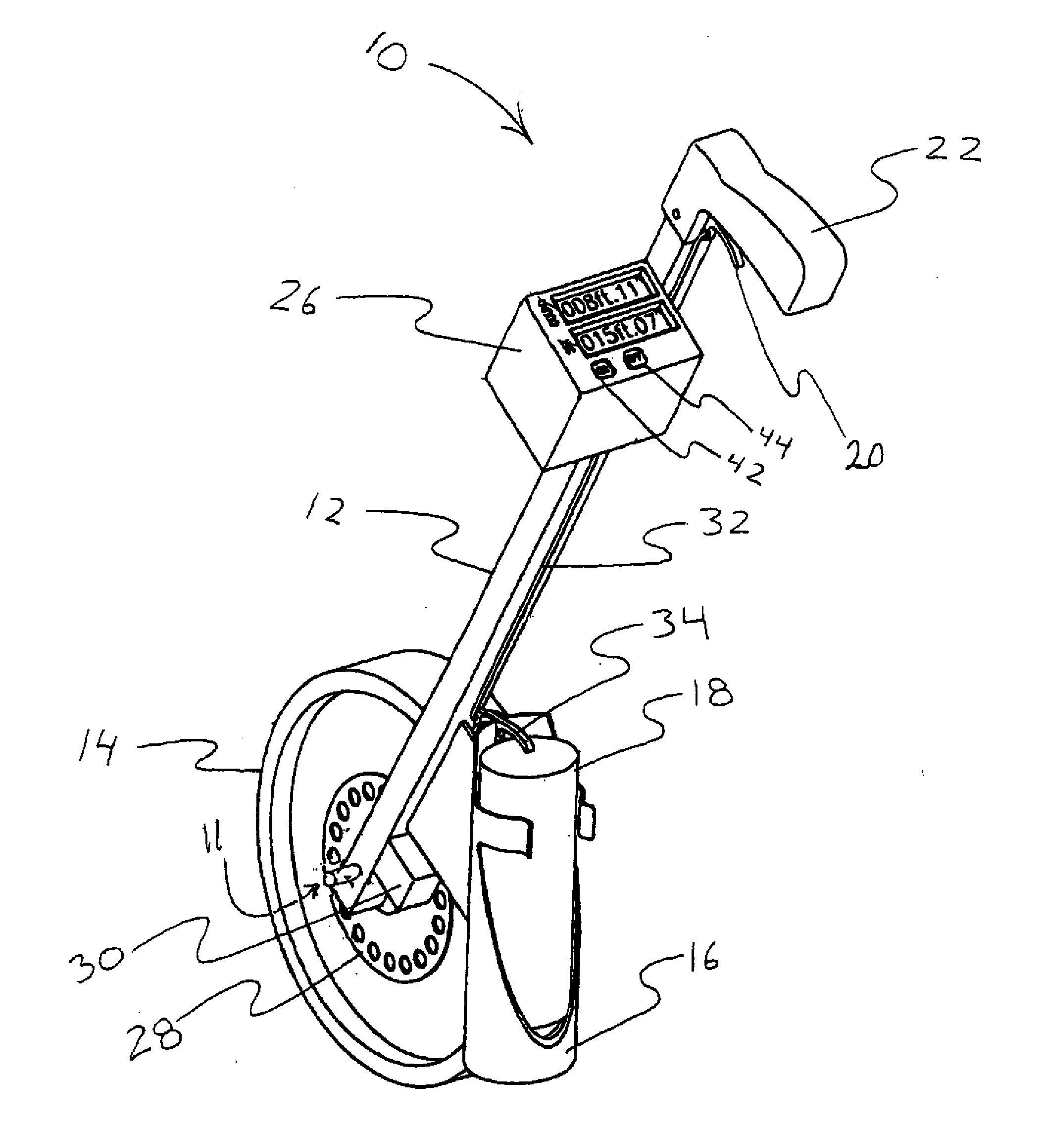 Measuring roller and spray device