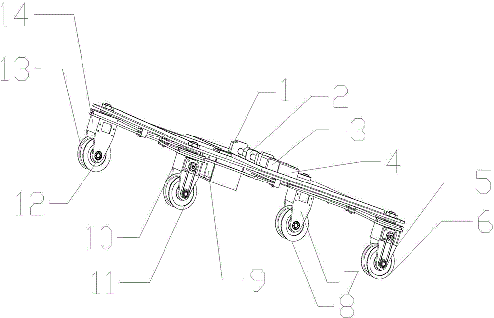 Automatic rail changing walking chassis of facility leaf vegetable harvesting robot and rail changing method