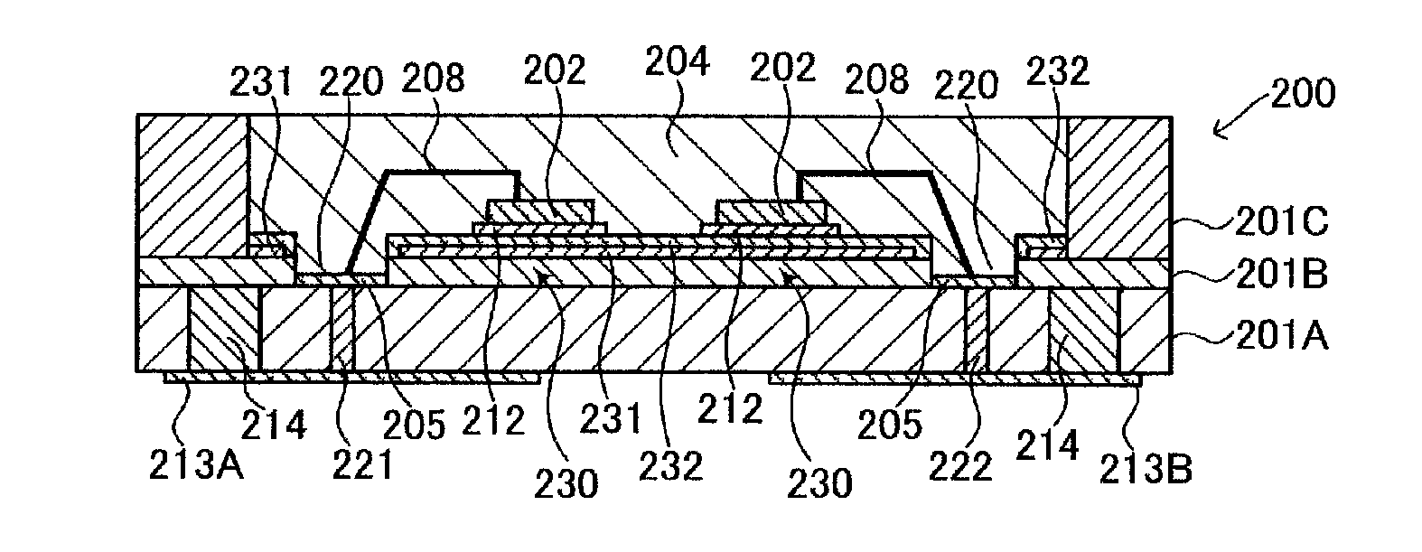 Semiconductor light emitting device having heat dissipating vias