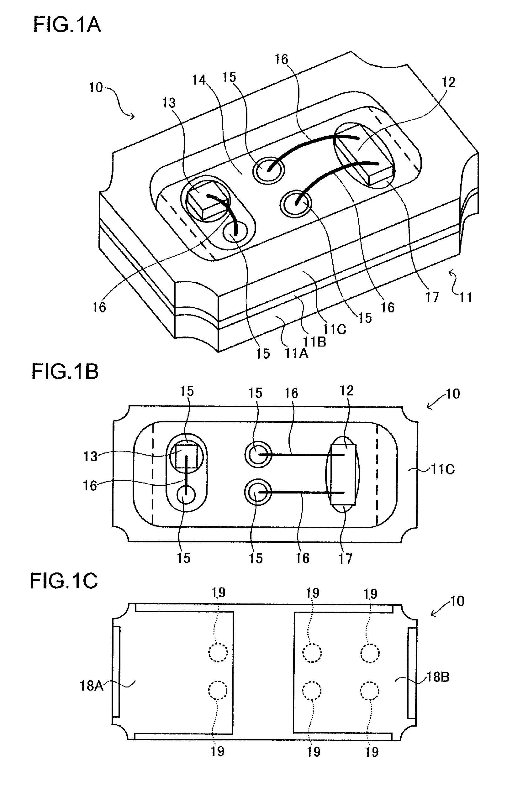 Semiconductor light emitting device having heat dissipating vias