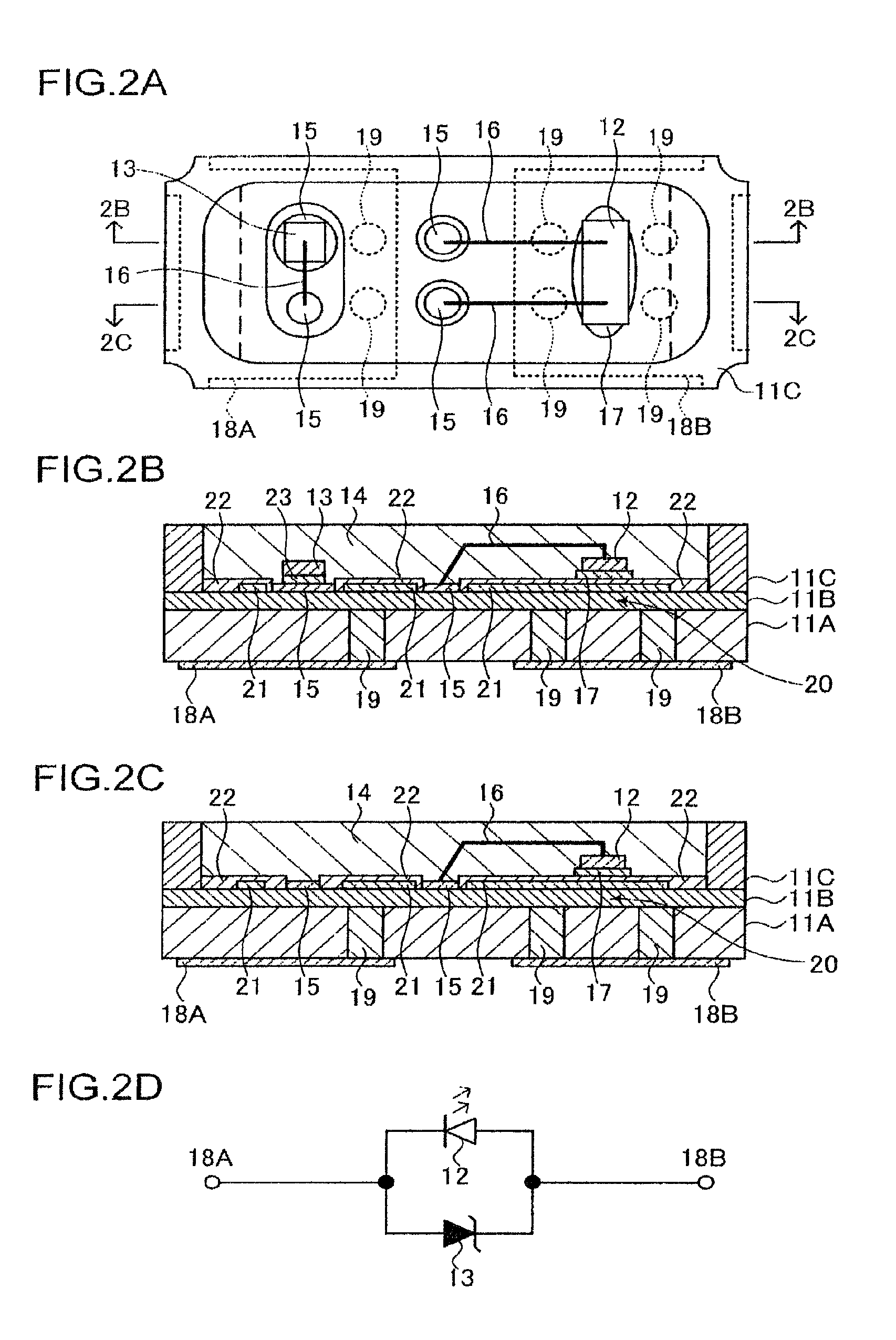 Semiconductor light emitting device having heat dissipating vias