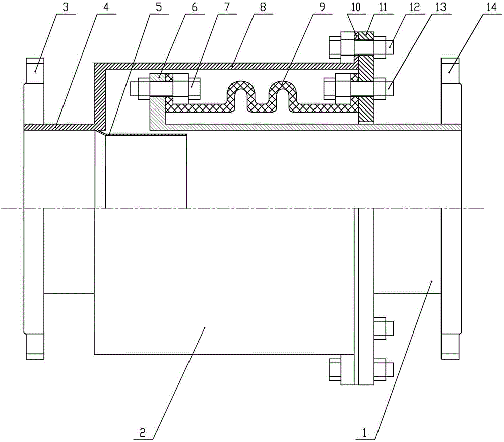 External pressure rubber joint