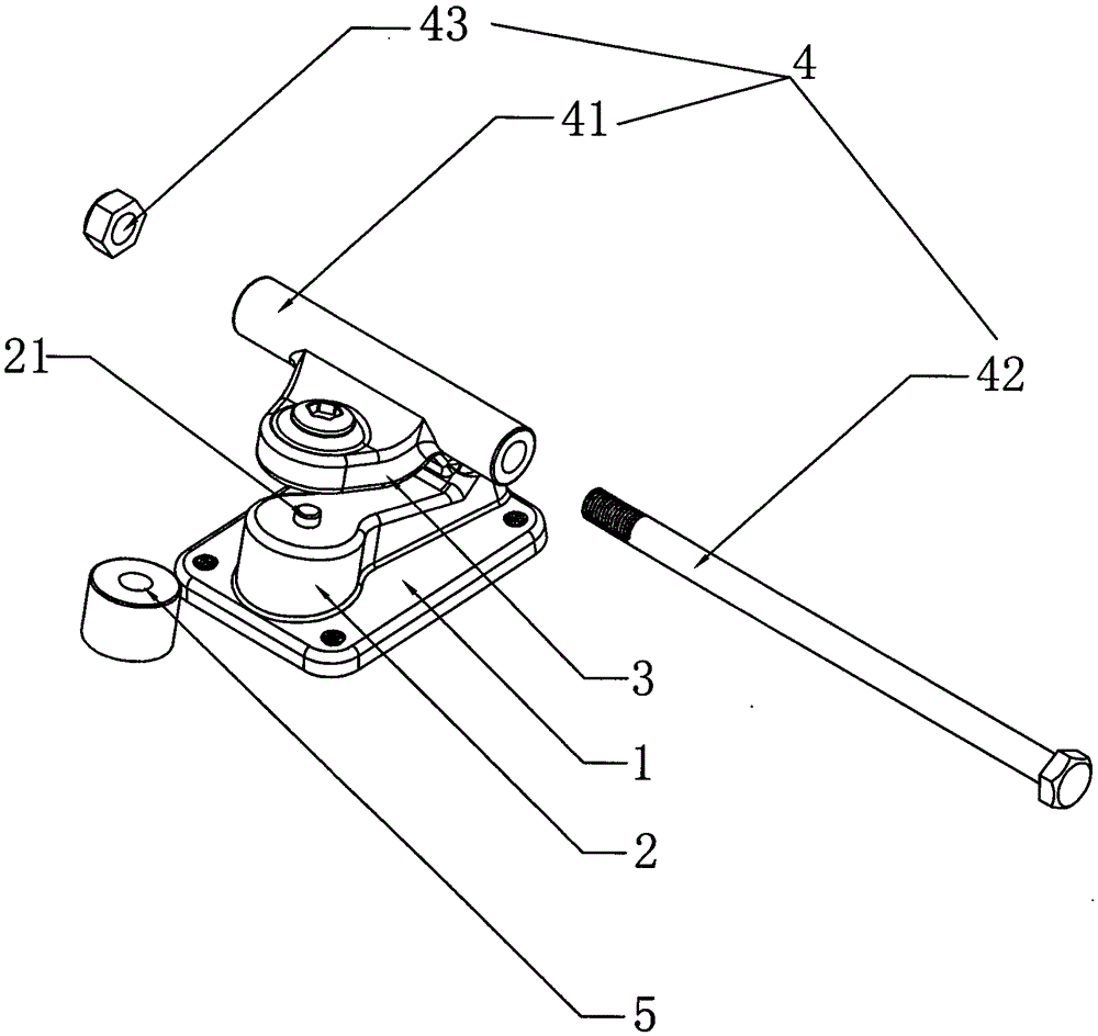 One-piece skateboard bracket base and skateboard