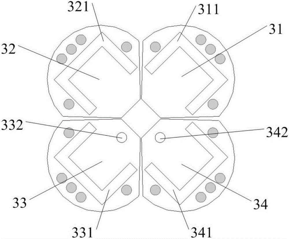 Broadband dual-polarized mobile base station antenna unit equipped with metallic pillars