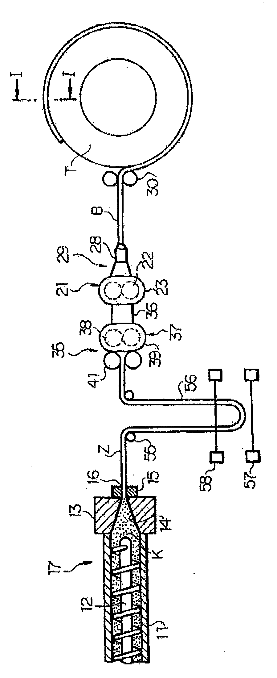 Method and Device For Extruding Strip-Shaped Member